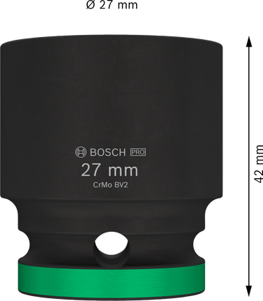 مفتاح ربط الصدمات Bosch برو 27 مم مع CrMo BV2.